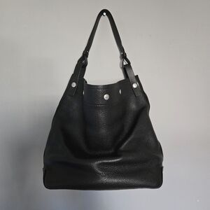 Chic Black Leather Tote Bag